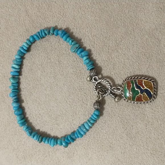 Relios Blue Turquoise Toggle Bracelet - Picture 1 of 11